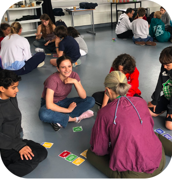 Fripouille played at schools UK Fripouille, fun card game about ecology